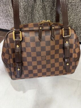 LV RIVINGTON   -Style Brown Checkered Satchel Bag - Brown